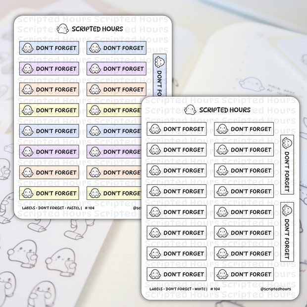 Blobby Labels - Don't Forget