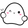 Cartoon ghost winking on a white background